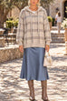 Febedress Plaid Hooded Relaxed Fit Pullover Sweater(in 6 Colors)