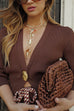 Febedress Chic V Neck One Button Sweater
