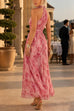 Febedress Sleeveless Zipper Back Waisted Floral Print Maxi Dress