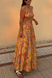 Febedress Spaghetti Strap Floral Print Chiffon Maxi Dress