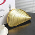 Febedress Trendy Chain Glitter Oyster Clutch Bag