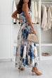 Spaghetti Strap Cowl Neck Floral Print Top