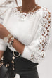 Febedress Hollow Out Lace Splice Long Sleeves Knit Top