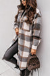 Febedress Long Sleeves Button Up Plaid Casual Shacket Jacket