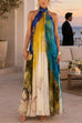 Halter Neck Sleeveless Printed Dress