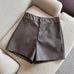 Febedress High Rise One Button Faux Leather Shorts