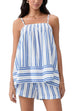 Febedress Striped Square Neck Cami Top and Shorts Lounge Set