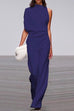 Febedress One Shoulder Waisted Wide Leg Jumpsuit
