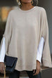 Febedress Solid Crewneck Batwing Sleeve Cloak Pullovers