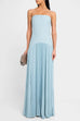 Febedress Strapless Tube Patchwork Pleated Maxi Dress