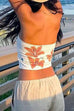Febedress Strapless Tube Floral Print Crop Top