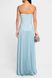 Febedress Strapless Tube Patchwork Pleated Maxi Dress