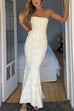 Febedress Embroidered Strapless Corset and Bodycon Maxi Mermaid Skirt Set