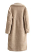 Febedress Notch Lapel Double Breasted Pocketed Fuzzy Fleece Coat