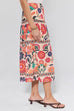 High Rise Floral Print Midi Skirt