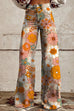 Febedress Vintage Floral Print Wide Leg Pants