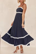 Febedress Spaghetti Strap Ric Rac Trim Swing Maxi Dress