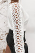 Febedress Hollow Out Lace Splice Long Sleeves Knit Top