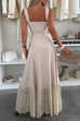 Square Neck Pocketed Lace Splice Maxi Cami Dress