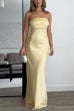 Febedress Strapless Tube Satin Maxi Dress
