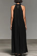 Febedress Sleeveless Linen Blend Ruffle Pocketed Maxi Dress