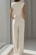 Febedress Round Neck Sleeveless High Waist Wide Leg Jumpsuit