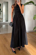 Febedress Crewneck Sleeveless Glitter Sequin Splice Maxi Dress