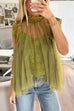 Mockneck Tulle Cover Up Top with Lace Camisole