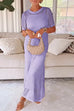 Febedress Crewneck Hollow Out Maxi Vacation Dress with Detachable Liner