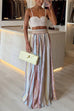 Strapless Tube Striped Swing Maxi Dress