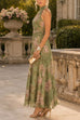 Febedress Sleeveless High Waist Floral Print Maxi Dress