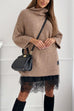 Febedress Mockneck Drop Shoulder Fall Casual Sweater
