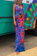 Febedress Strappy Backless Tie Dye Maxi Dress