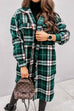 Febedress Long Sleeves Button Up Plaid Casual Shacket Jacket