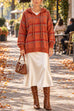 Febedress Plaid Hooded Relaxed Fit Pullover Sweater(in 6 Colors)