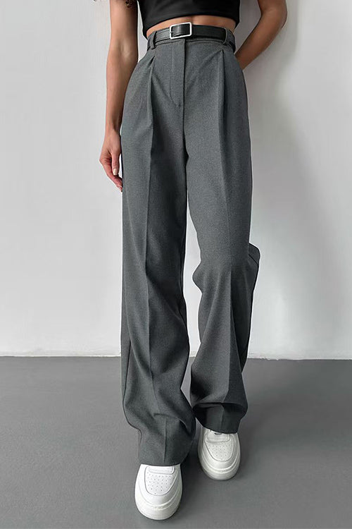 Febedress High Rise Pocketed Straight Leg Suit Pants