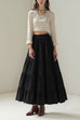 Febedress Smocked Elastic Waist Ruffle Tiered Maxi Skirt
