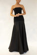 Febedress Strapless Patchwork Flare Gown Maxi Party Dress