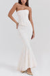 Febedress Embroidered Strapless Corset and Bodycon Maxi Mermaid Skirt Set