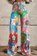 Febedress Vintage Floral Print Wide Leg Pants