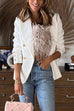 Febedress Lapel Double Breasted Open Front Blazer Jacket
