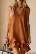 Febedress V Neck Sleeveless Ruffle Layered Mini Dress