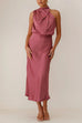 Febedress Sleeveless Mockneck Waisted Maxi Dress