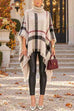 Febedress Chicest Tassel Lattice Cloak Poncho Sweater (A)
