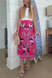 Febedress High Rise Tropic Print Midi Skirt
