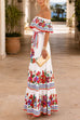 Febedress Off Shoulder Floral Print Ruffle Maxi Dress
