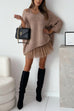 Febedress V Neck Drop Shoulder Slouchy Pullover Sweater