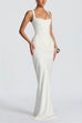 Febedress Sleeveless Ruched Solid Bodycon Maxi Dress