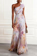 Febedress Sleeveless High Waist Floral Print Maxi Dress
