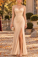 Febedress Mesh Long Sleeve Ruched Slit Maxi Dress